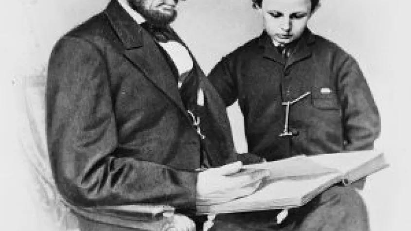 President Lincoln with his son