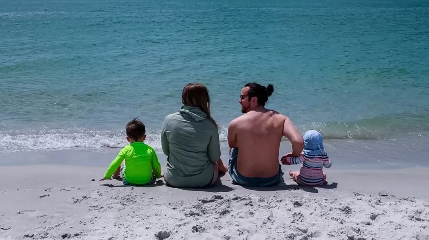 Family on the beach