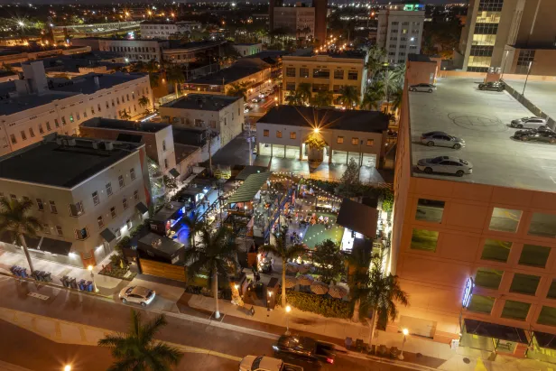 Aerial view of Bay Street Yard
