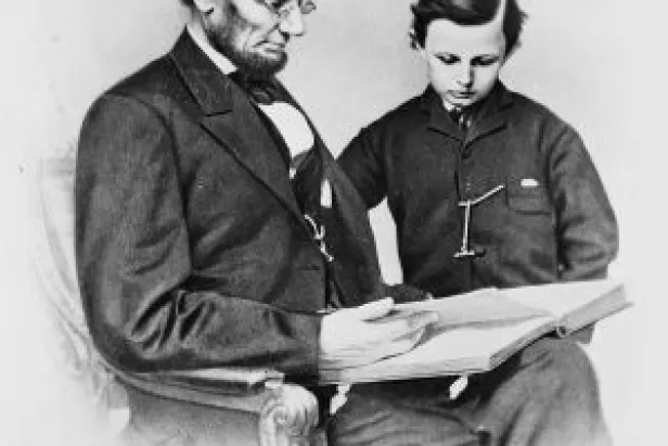 President Lincoln with his son
