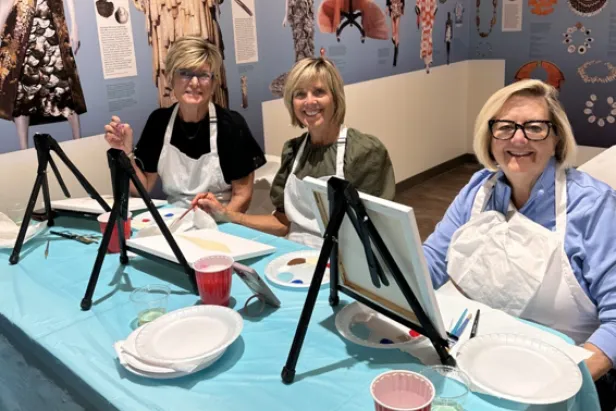 Visitors explore different types of art and foster connection in our creative aging class. 
