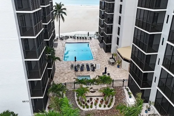 Beach front condo's with heated saltwater pool